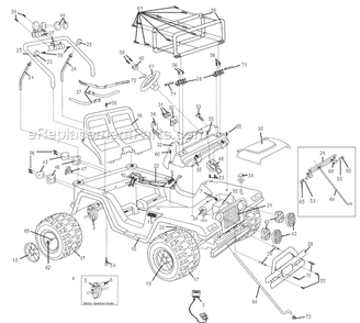 Page A Diagram and Parts List for 75840-9993  Power Wheels Ride-On Cars